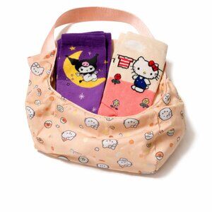 KAWAII ~ 3pc Sanrio Hello Kitty Kuromi Socks & Mini Tote Bundle